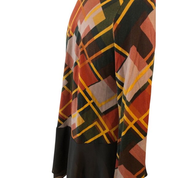 LOGO by Lori Goldstein Women's Long Sleeve Blouse Multicolor Fall Plaid Sz XS - Picture 13 of 16